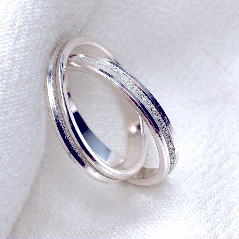 ❣️$25/3❣️ Unisex Men Double Shiny Sliver Plated Ring - Picture 4 of 9